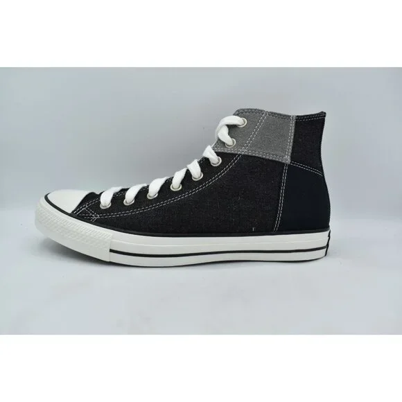 Converse Mens 13 Chuck Taylor All Star Black Grey Patchwork High Top Sneakers - Picture 7 of 9